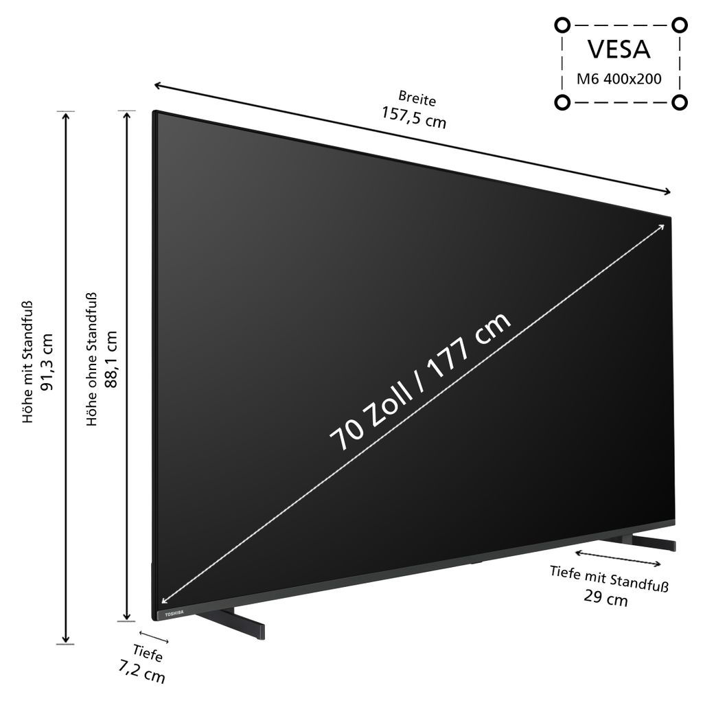Toshiba 70UA5D63DGY 70 Zoll Fernseher (4K Kaufland.de