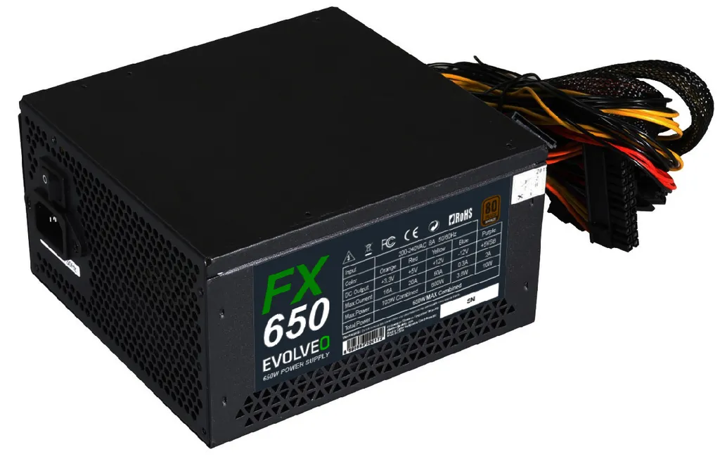 Alimentation PC EVOLVEO FX 650 ATX 650W Silencieuse 80 Plus Bronze Bulk - 3