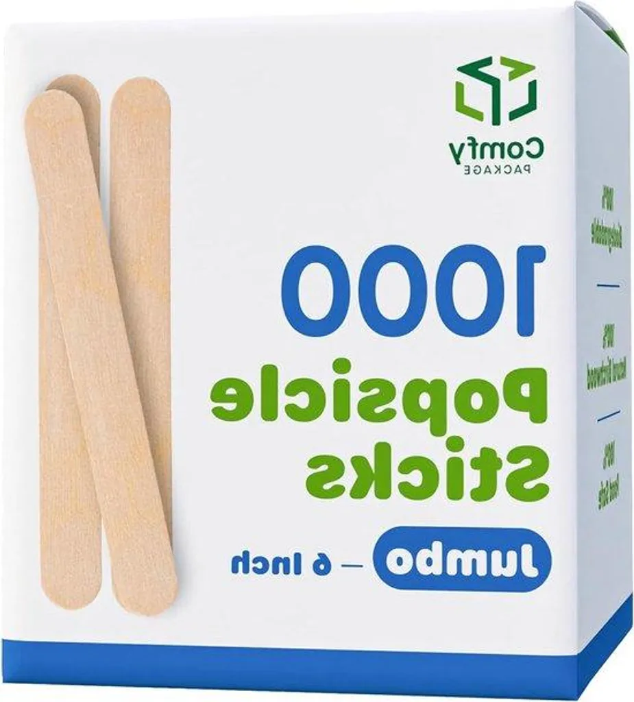 Grands bâtons de bois créatifs 15 cm - Lot de 1000 spatules en bois brut