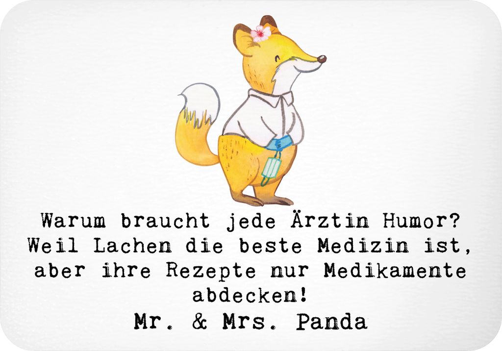 Mr. & Mrs. Panda Kühlschrankmagnet Humorvolle Ärztin - Weiß - Geschenk, whiteboardmagnet, Berufsprodukte, magnet, Lächeln, Beruf, Berufspassion...