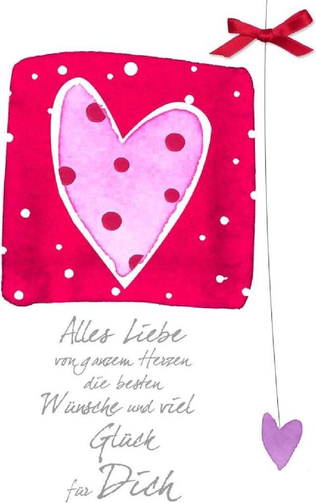 Artebene Karte Alles Liebe Aquarellherz, Farbe: Weiß, Größe: 16x21 cm