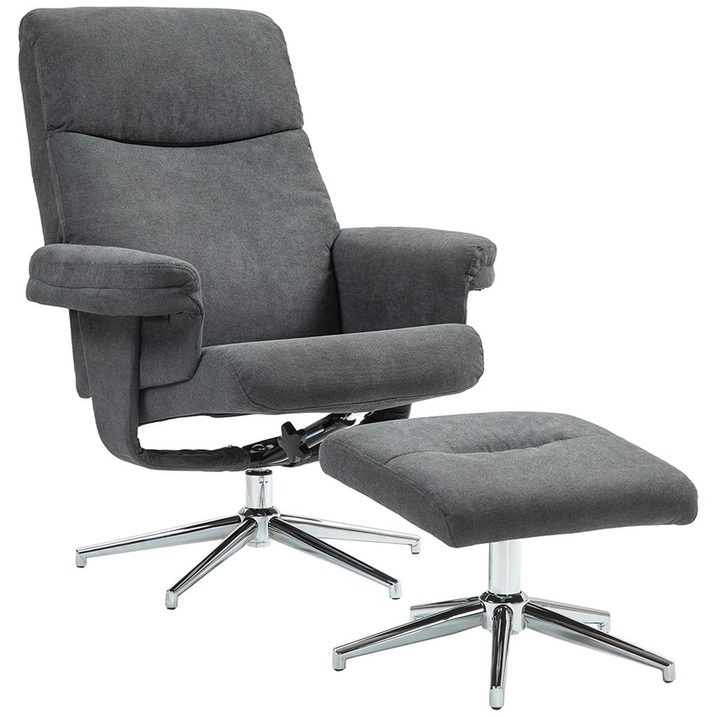 HOMCOM Relaxsessel mit Hocker, Gepolstert Fernsehsessel mit Produktbild 