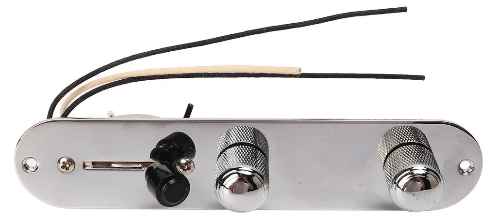 Panneau de contrôle guitare argenté avec câblage complet et boutons