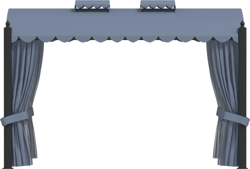 vidaXL Pavillon mit Vorhängen 3 x 4 m Anthrazit Stahl