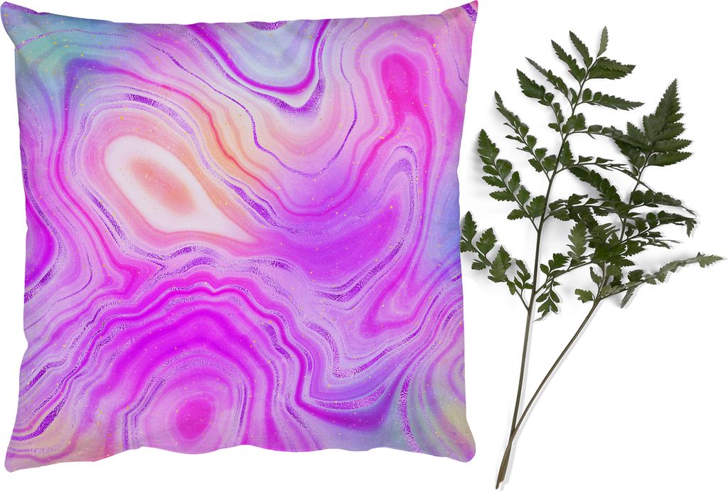 MuchoWow Zierkissen Sofakissen Wohnzimmer Dekokissen 50x50 cm Neon - Achat-Geode - Steine - Komfort - Sofakissen