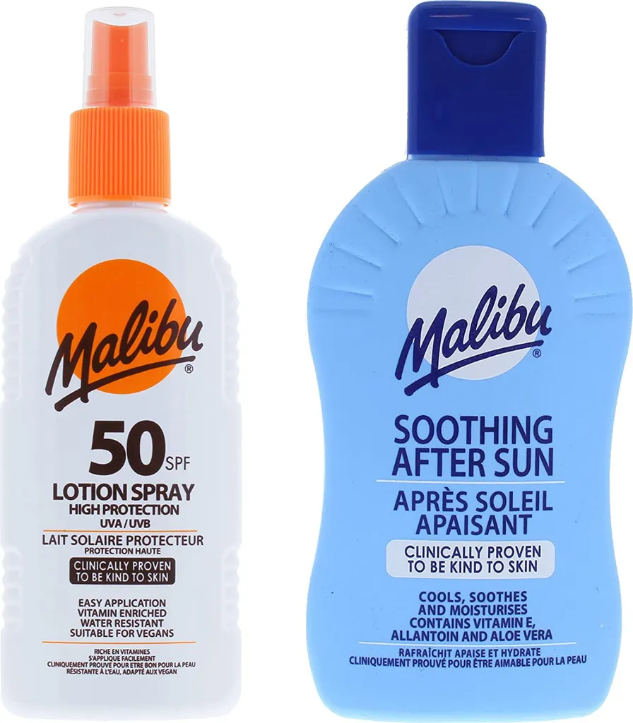 Malibu SPF50 Spray 200ml + Doposole Kit: Protezione Solare Professionale