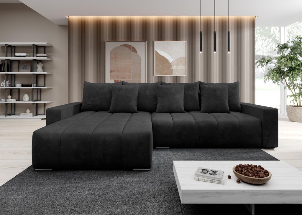 FurMeb24 ECKSOFA NAVO s funkciou spania a posteľným boxom Obrázok produktu 