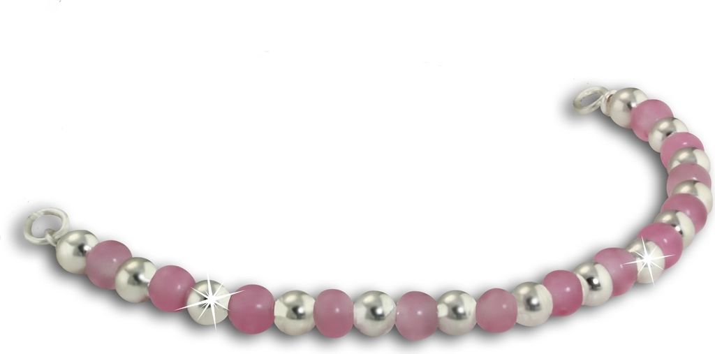 Armäleon Armbänder rosa/silberne Kugeln Armschmuck Damen ARD002A