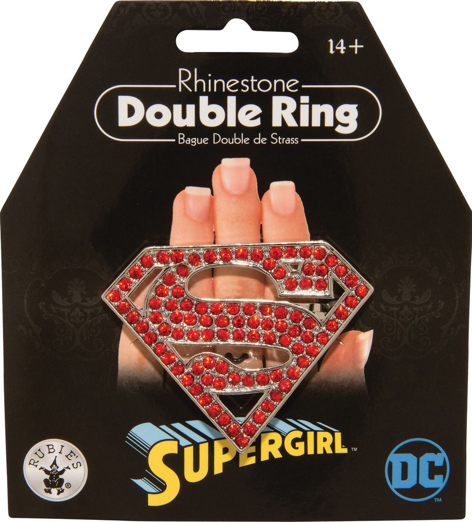 Glitzernder Supergirl-Doppelring für Erwachsene Produktbild 