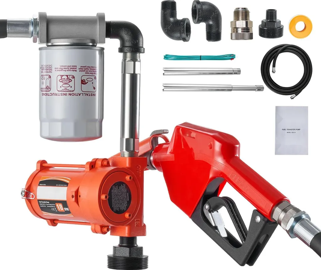 Pompe à essence 12V débit 37L/min, pistolet automatique anti-explosion