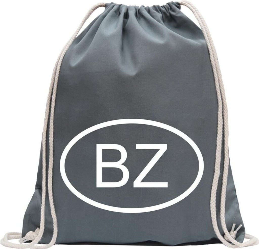 Kiwistar - Turnbeutel - stahlgrau - Belize BZ - Fun Rucksack Sport Beutel Gymsack Baumwolle mit Ziehgurt