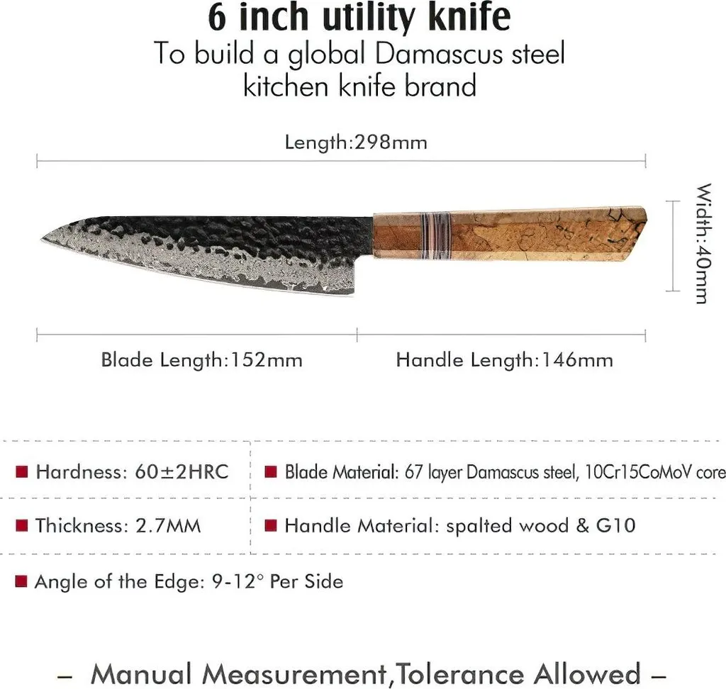 ECHTWERK Set Da 2 Coltelli In Acciaio Damasco: Santoku 13 Cm E Spelucchino 8 Cm, Con Manico In Legno Pakka, Regalo Di Qualità