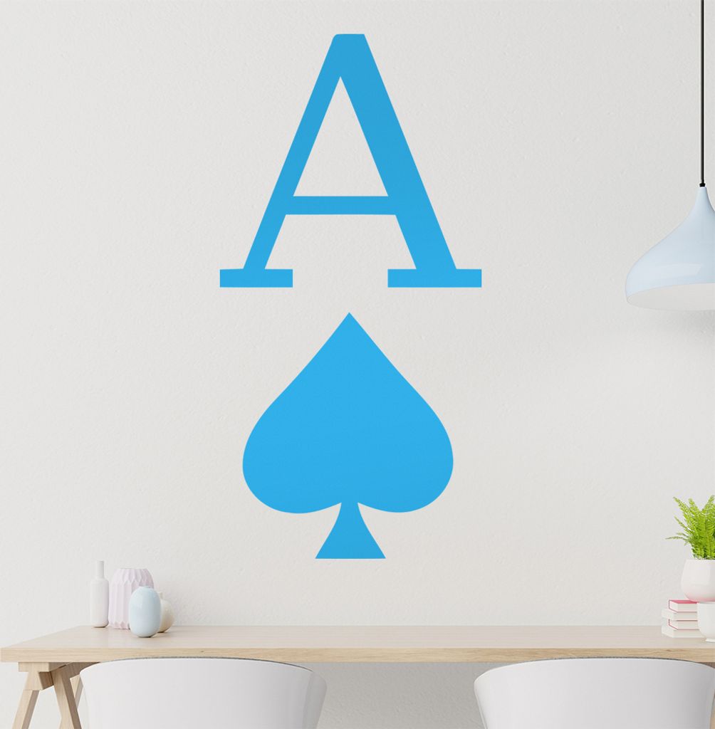 KIWISTAR Ace of Spades Wandtattoo in 6 Größen - Wandaufkleber Wall Sticker - Dekoration, Küche, Wohnzimmer, Schlafzimmer, Badezimmer