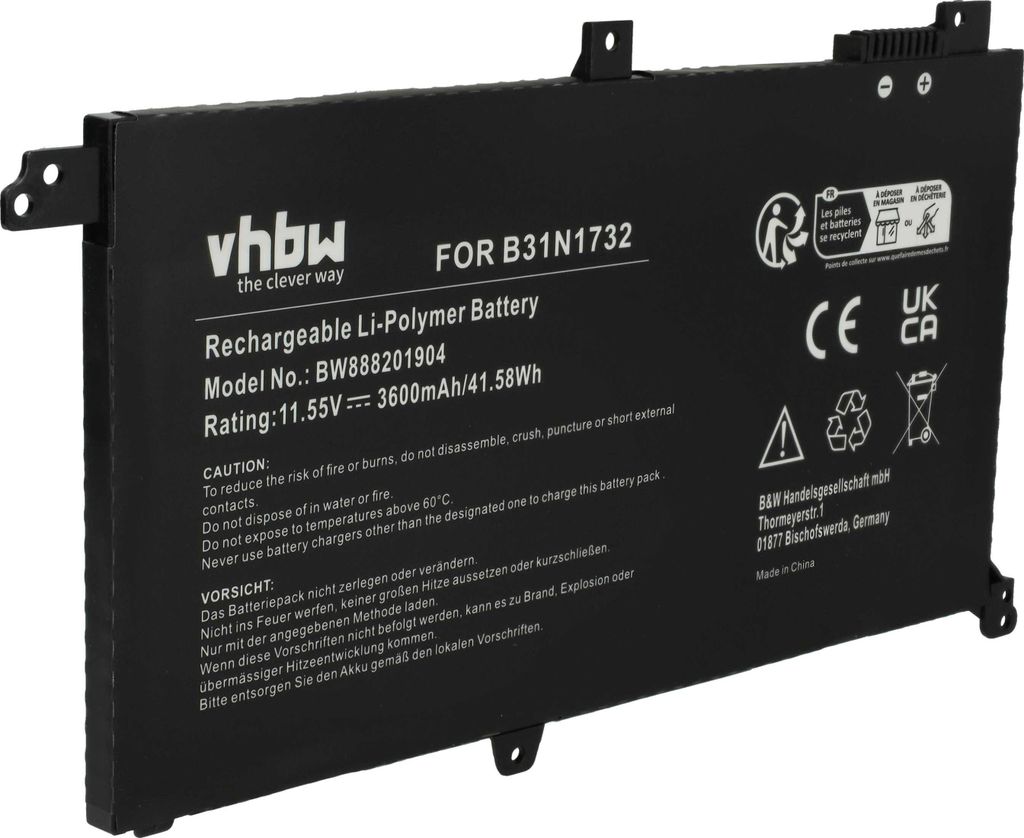 vhbw Akku kompatibel mit Asus VivoBook X571LH, X571GD, Produktbild 