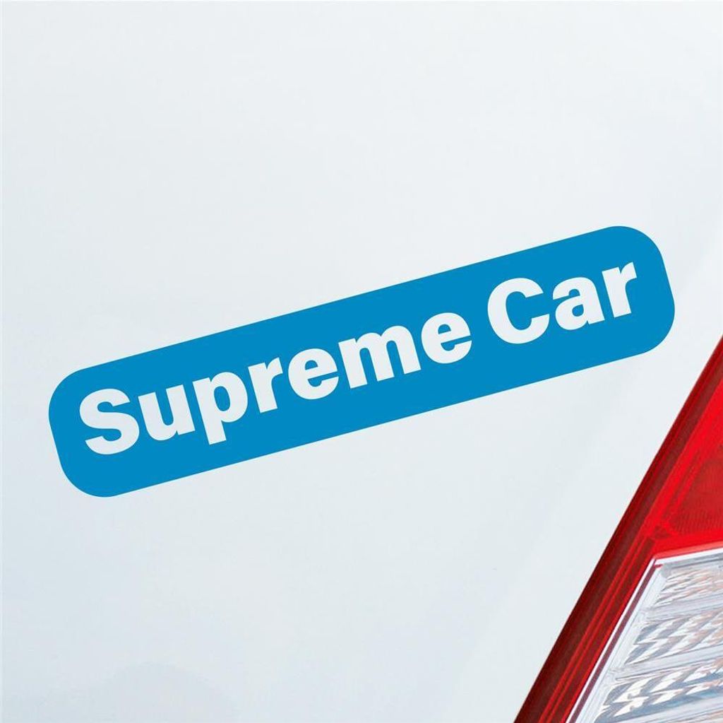 Auto Aufkleber Supreme Car Beste Oberste Höchste 19x4 cm Hellblau Sticker Heckscheibenaufkleber