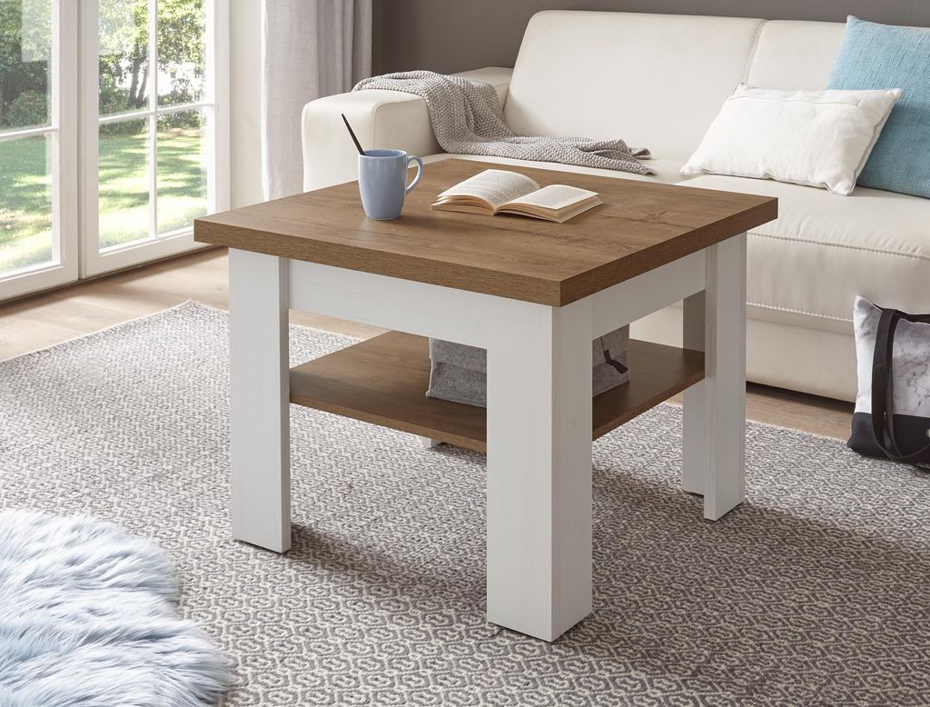 Couchtisch Provence - Eiche hell Nachbildung / Pinie Weiß