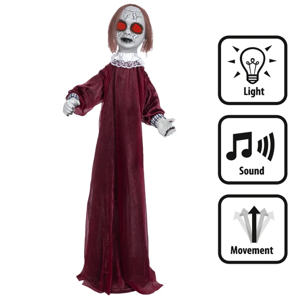 Figurine Dolly souriante 90 cm - Finie la Déco d'Halloween Trop Simple