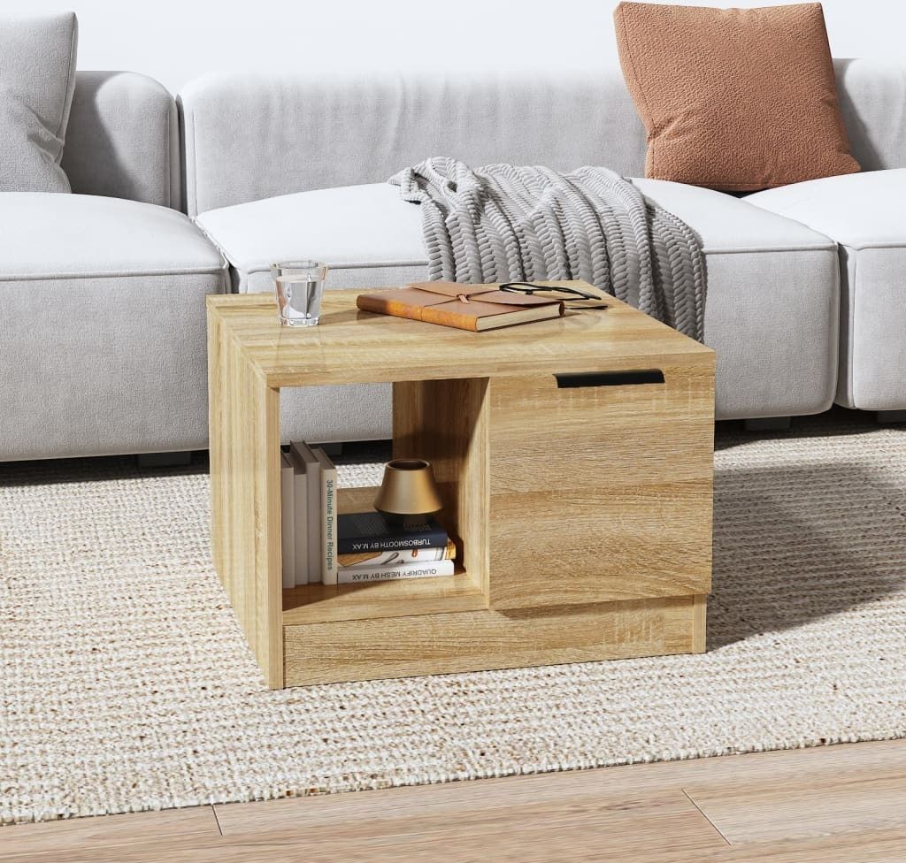 The Living Store Couchtisch Sonoma-Eiche 50x50x36 cm Holzwerkstoff