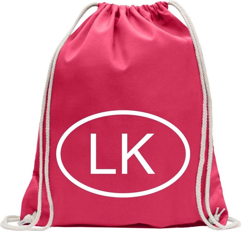 Kiwistar - Turnbeutel - pink - Sri Lanka LK - Fun Rucksack Sport Beutel Gymsack Baumwolle mit Ziehgurt