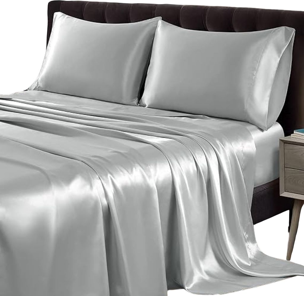 Hedvábné prostěradlo | SILKYFIT Light Grey 180 x 200 Obrázek produktu 3
