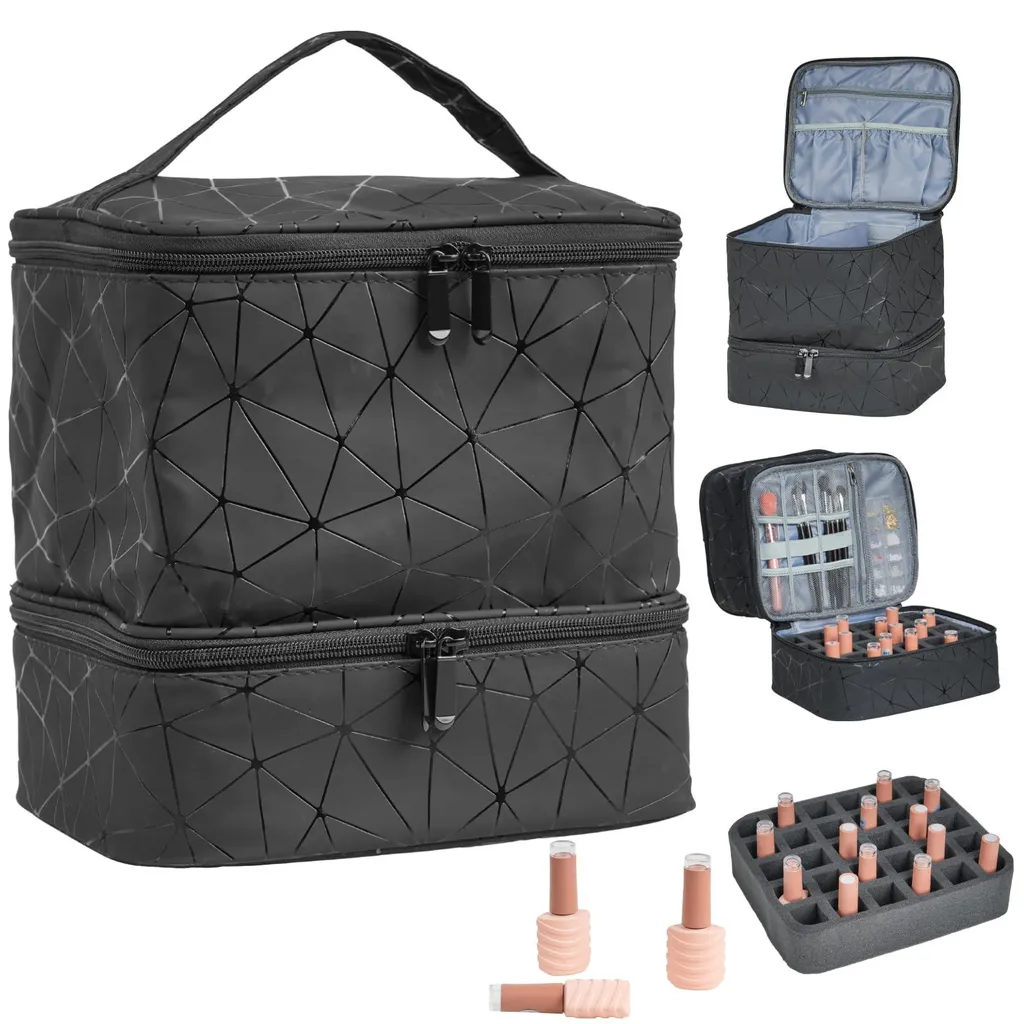 Sac transport vernis à ongles pour lampe UV et kit manucure complet