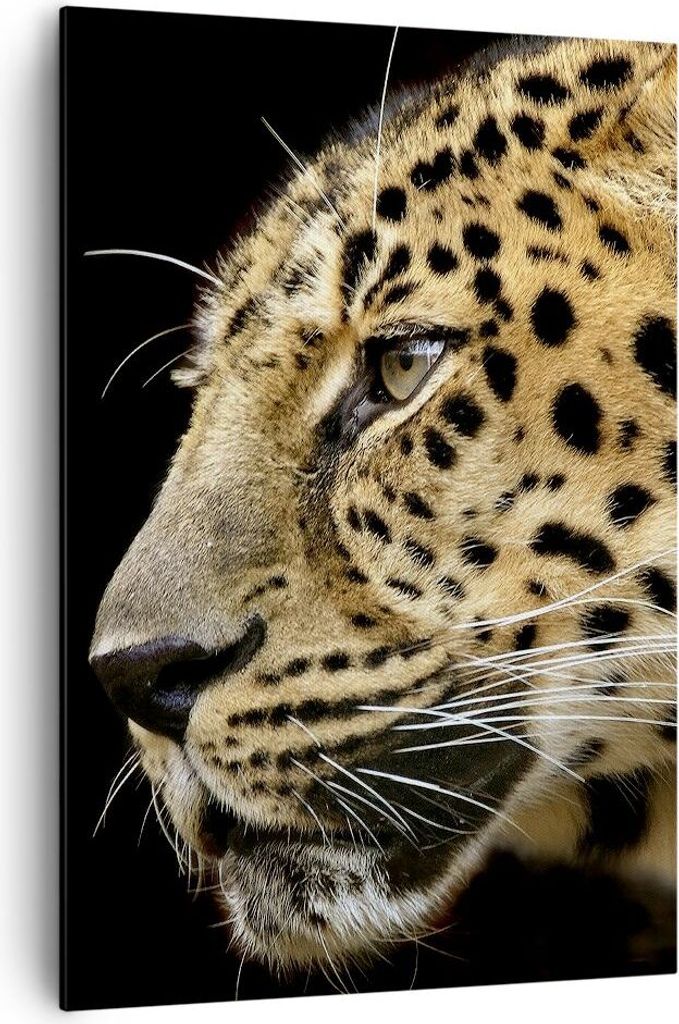 Bild auf Leinwand - Leinwandbild - Einteilig - Tiere Leopard wilde Katze wilde Tiere - 70x100cm - Wand Bild - Wandbilder - Leinwanddruck - Wanddeko...