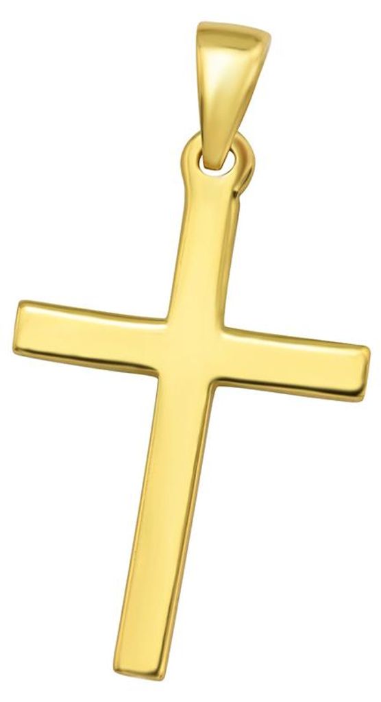 Kreuz Anhänger 925 Silber vergoldet Produktbild 