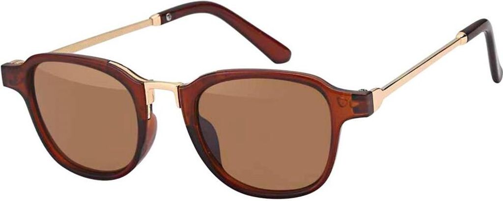 Gil Sonnen Brille Designer Piloten Herren Sonnenbrille mit Kunstoffrahmen 30417 Braun Gold