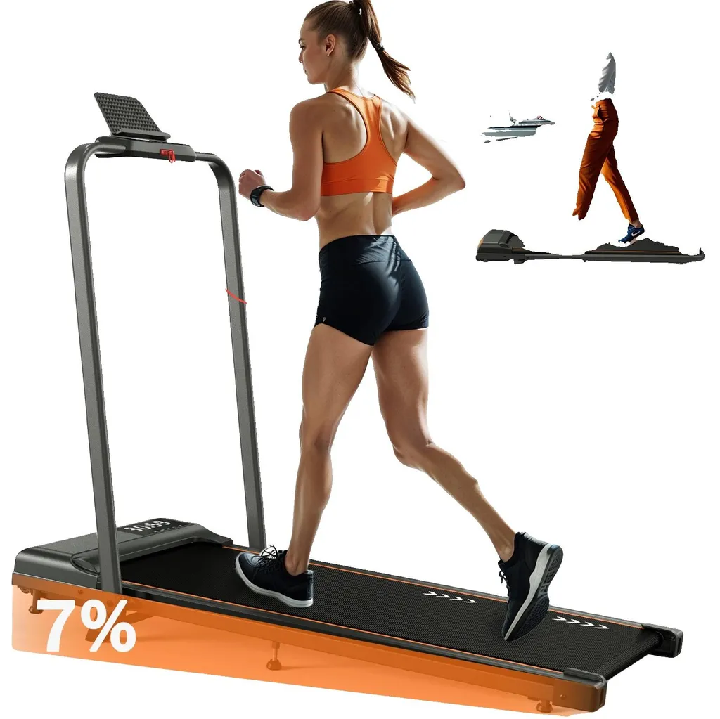 Tapis de course motorisé inclinaison réglable 7% pour fitness cardio