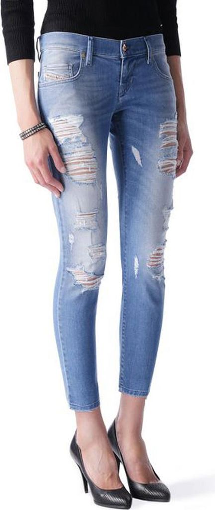 Diesel Damen Jeans Hose Grupee-Ancle 0669Y Super Slim Skinny