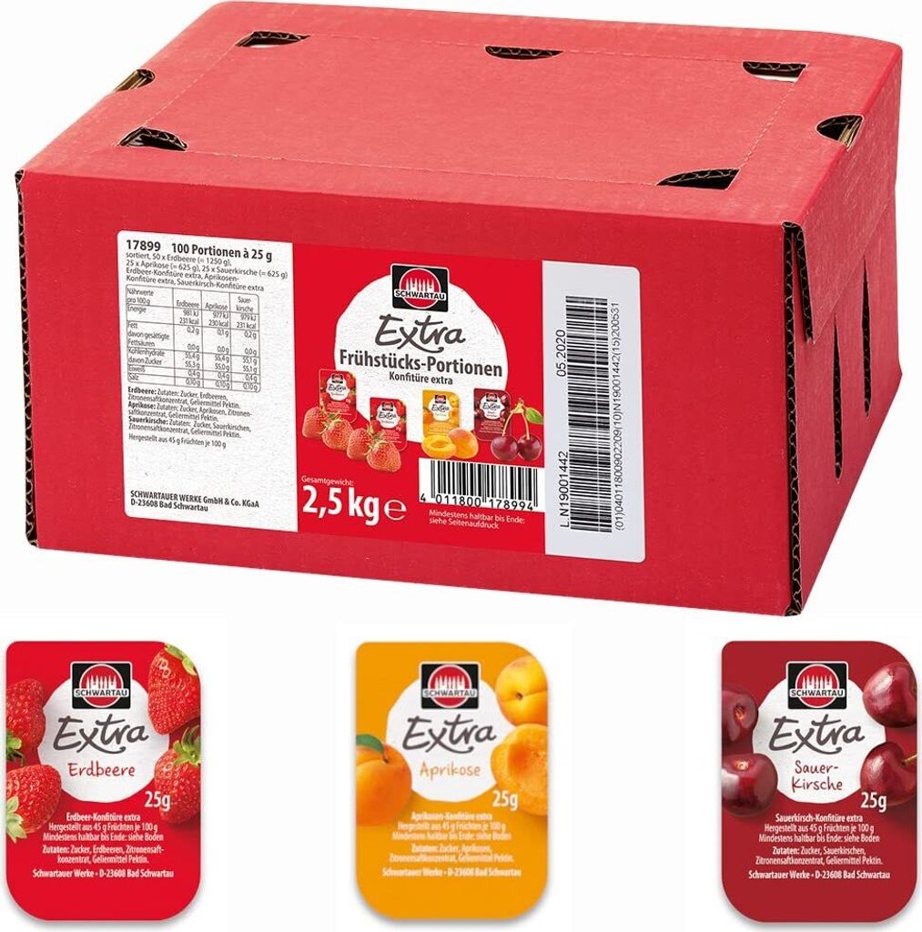Schwartau Confettura Extra 3006181 assortita 25g 100pz Immagine del prodotto 