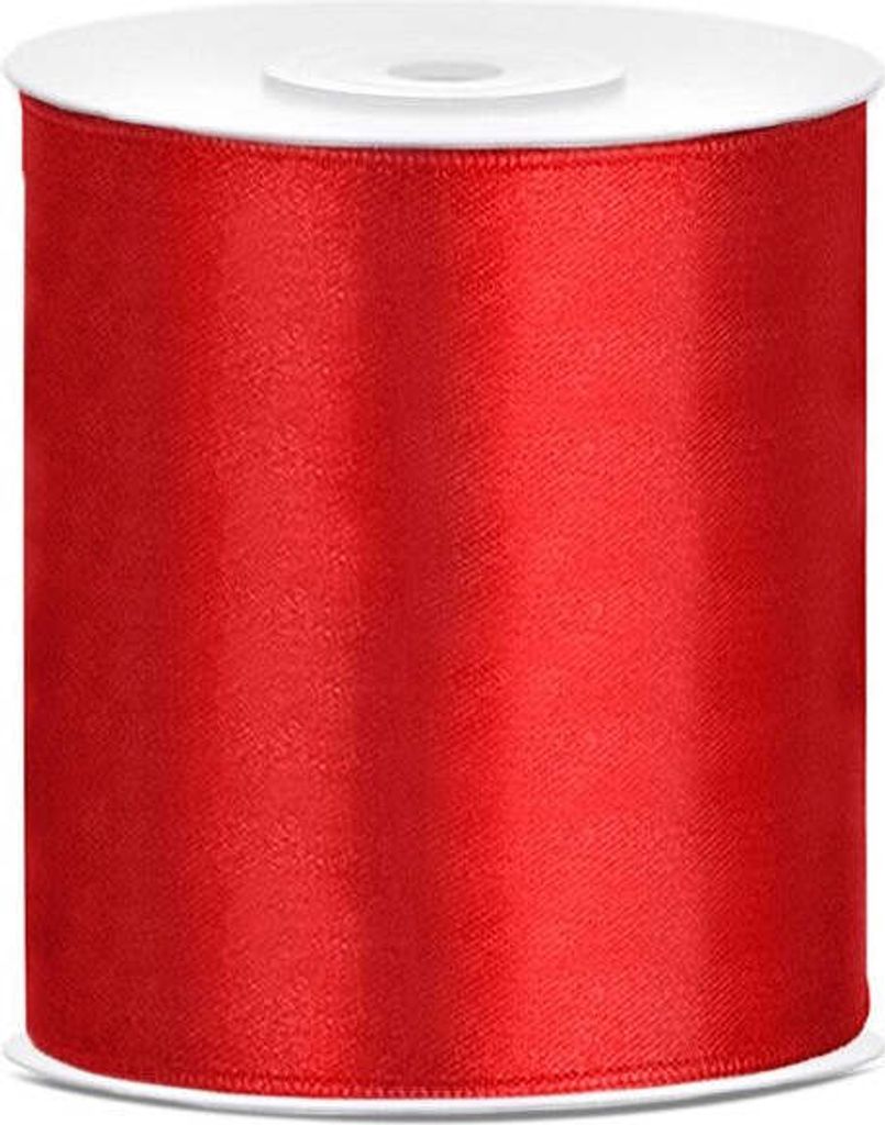 BAND Bänder Satinband Dekoband Ornamental ROT 10cm x 25m Produktbild 