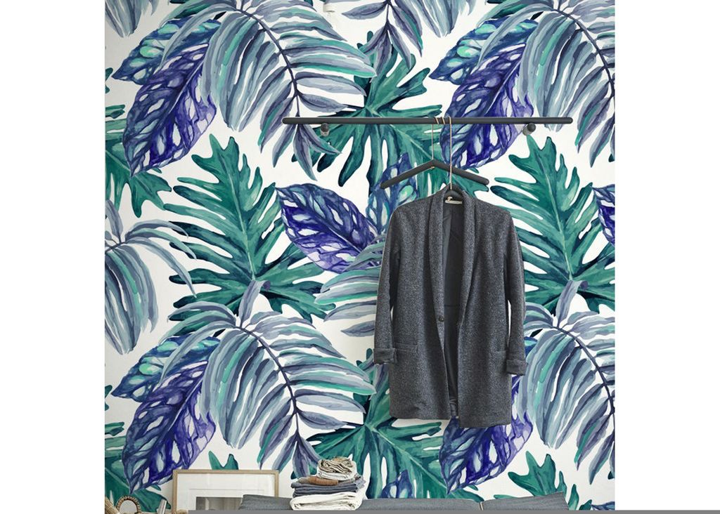 Coloray Fototapete 152x104 cm Latextapete Magicstick - Dschungel verlässt Bananenblätter