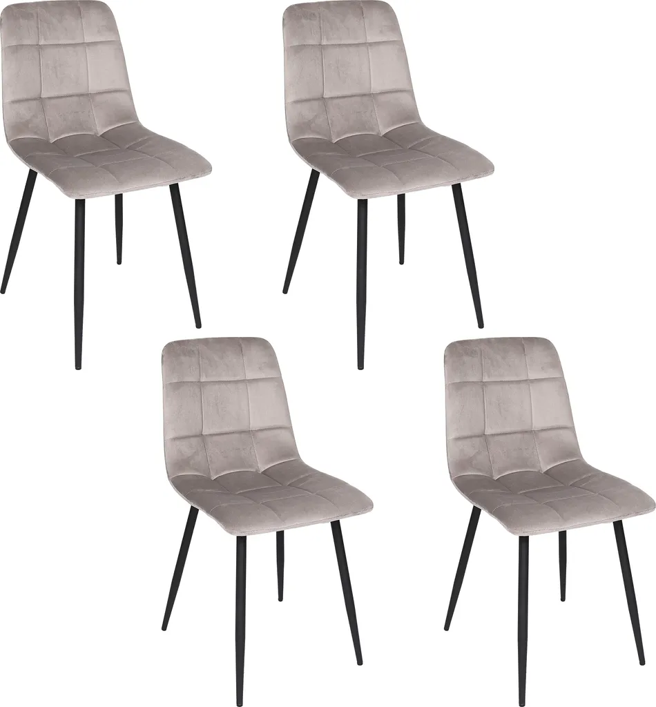 Chaise Mateo Taupe - Lot de 4 Chaises Design pour Salle à Manger Moderne