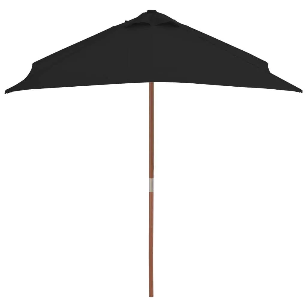 Ombrellone in Legno Nero 150x200 cm - Arredo Esterno Elegante e Robusto - 3