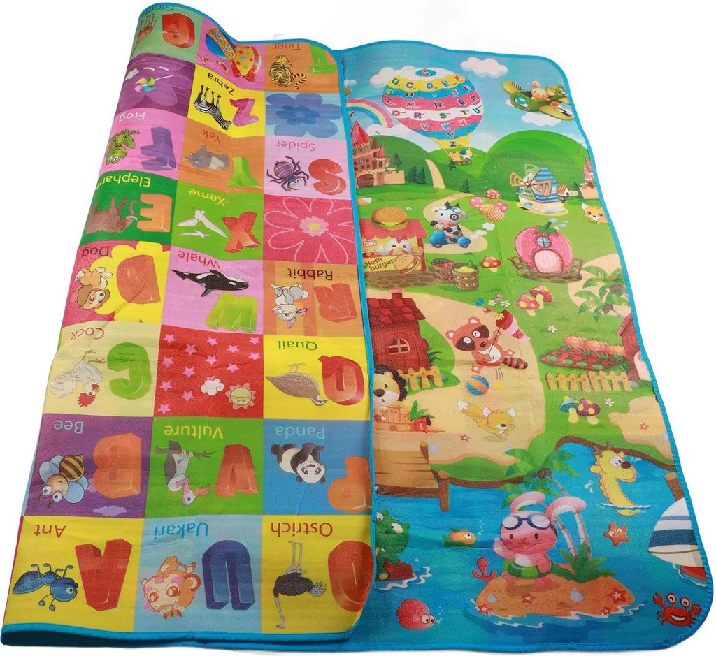 Tapis de sol bébé réversible en mousse imperméable et lavable