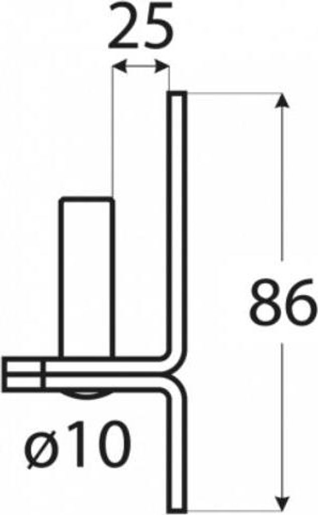 Kloben auf Platte86 x 25mm schwarze Pulverbeschichtung Produktbild 