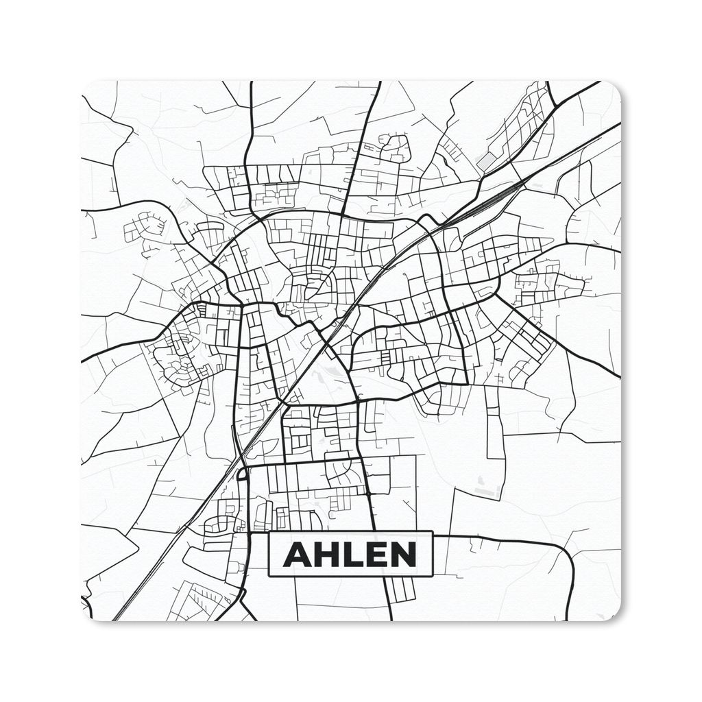 MuchoWow Mauspad Mousepad Karte - Ahlen - Stadtplan 20x20 cm - Mousepads - Maus Mat - Pad - Mausunterlage - Desk Mat - Bureauartikeln