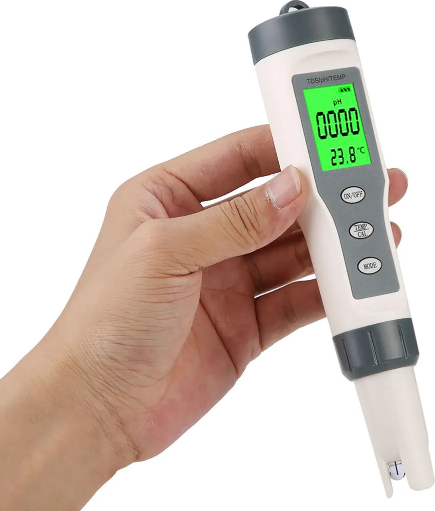 Testeur de qualité de l'eau numérique TDS PH TEMP 3 en 1 haute précision