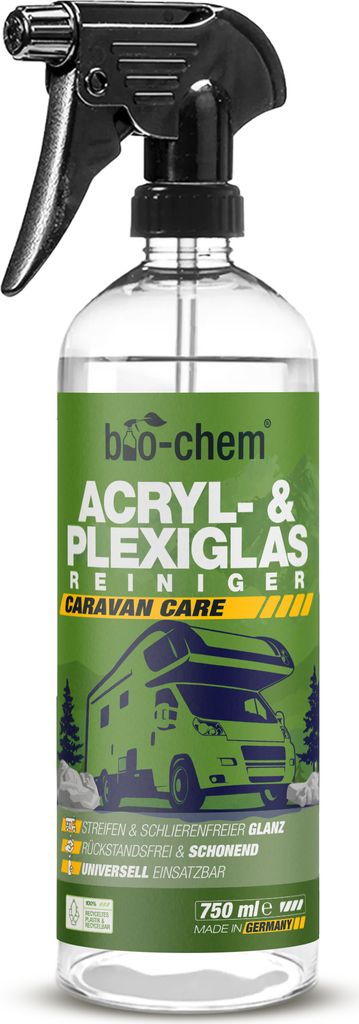 bio-chem Acryl- und Plexiglasreiniger - 750 ml - Glasreiniger für die materialschonende Reinigung von Fenstern aus Plexiglas und Acrylglas
