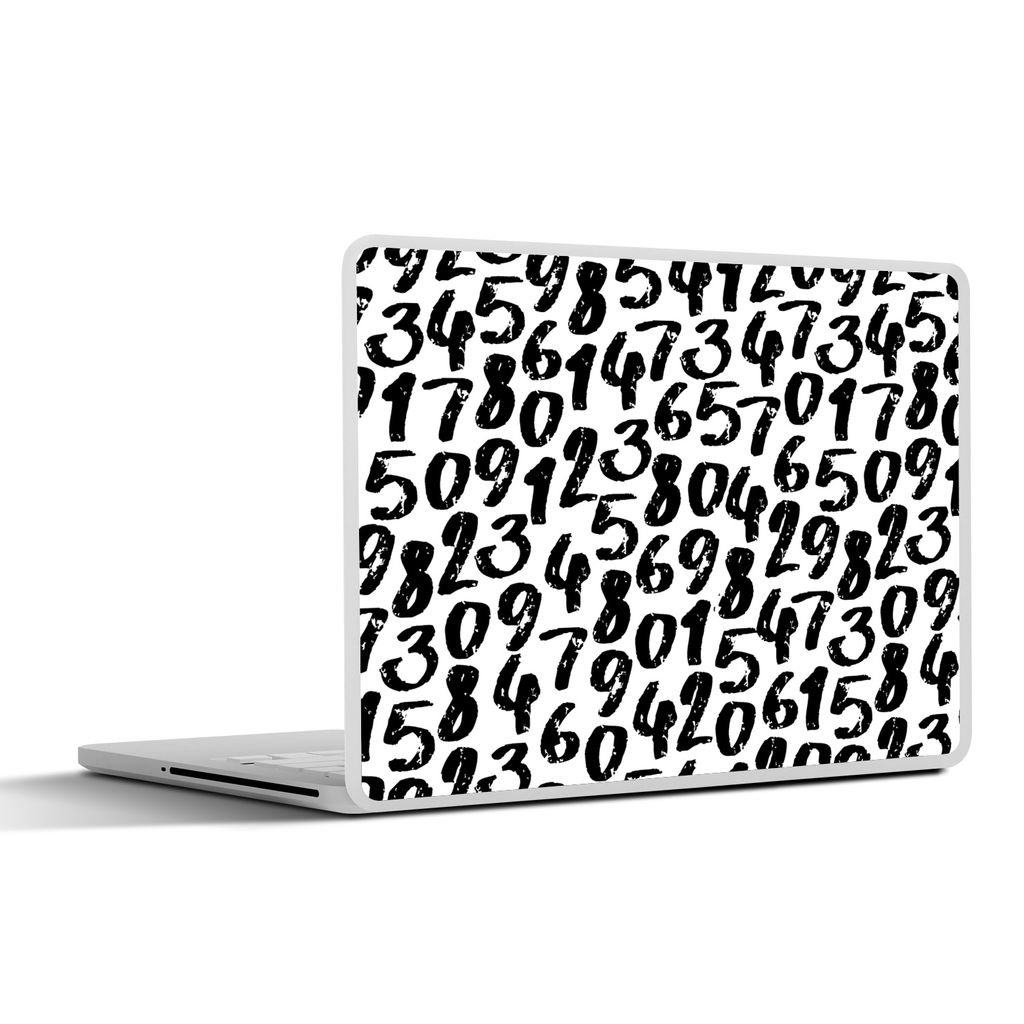 MuchoWow Laptop Aufkleber Sticker Cover Zahlen - Vintage - Muster 40x30 cm - Laptop Dekoration - Selbstklebend