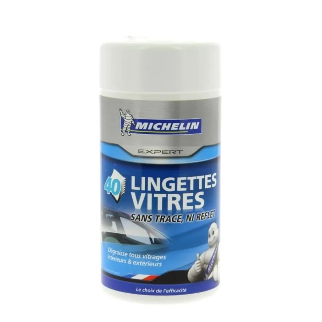 Lot de 40 Lingettes Vitres Michelin - Nettoyant Vitre Voiture Efficace