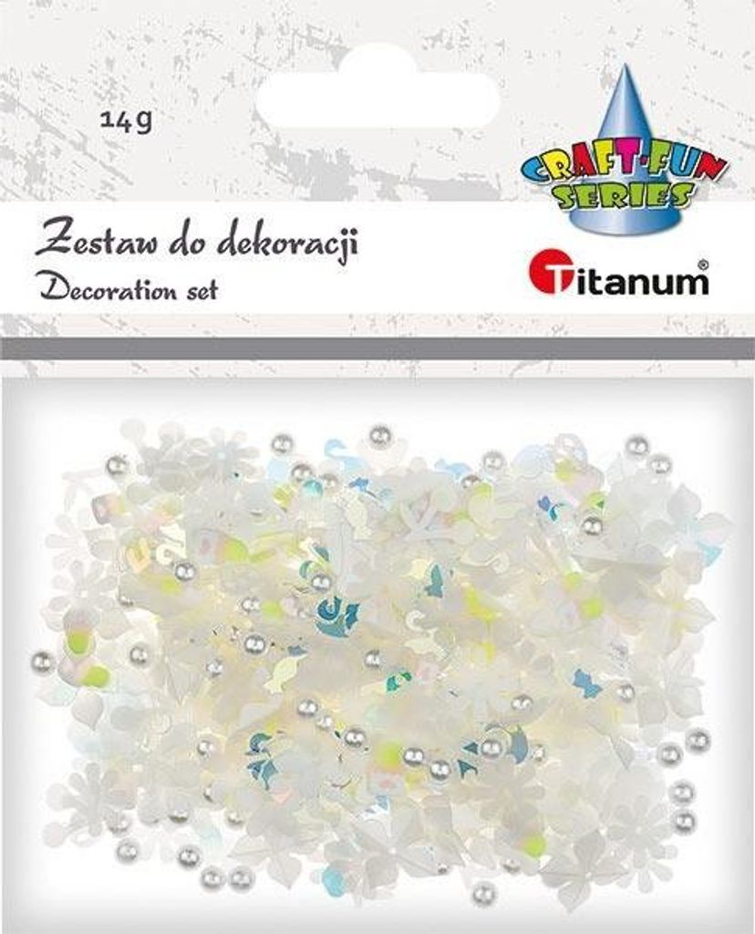 Dekorationsset Pailletten Blumen Konfetti 14g weiß Titanum
