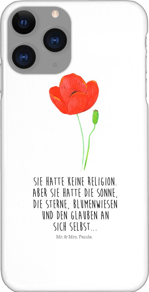 Mr. & Mrs. Panda Iphone 11 Pro Handyhülle Blume Mohnblume - Weiß - Geschenk, Mohn, Premium Kunststoff, Religion, Handy Case, Garten, Glaube, Moti...