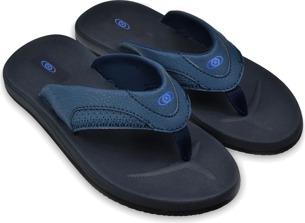 BRASILERAS Herren Zehensandalen mit rutschfester Sohle bequem schuhe strand/schwimmbad/stadt navy blau 42 EU - UBACO