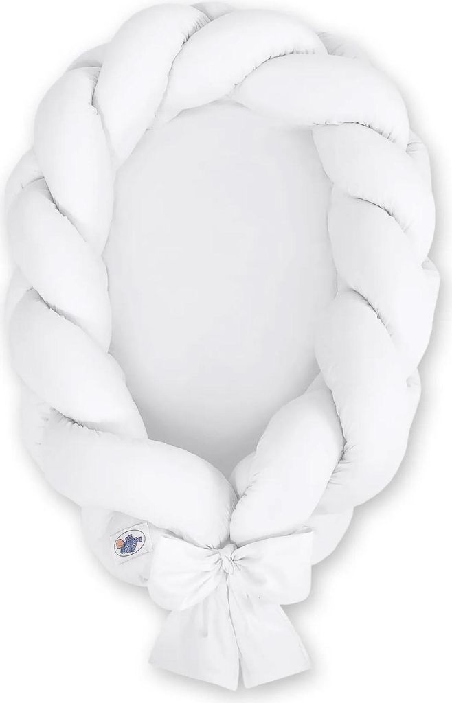 Cocon tissé pour bébé 2 en 1 blanc avec bordure protectrice Image du produit 