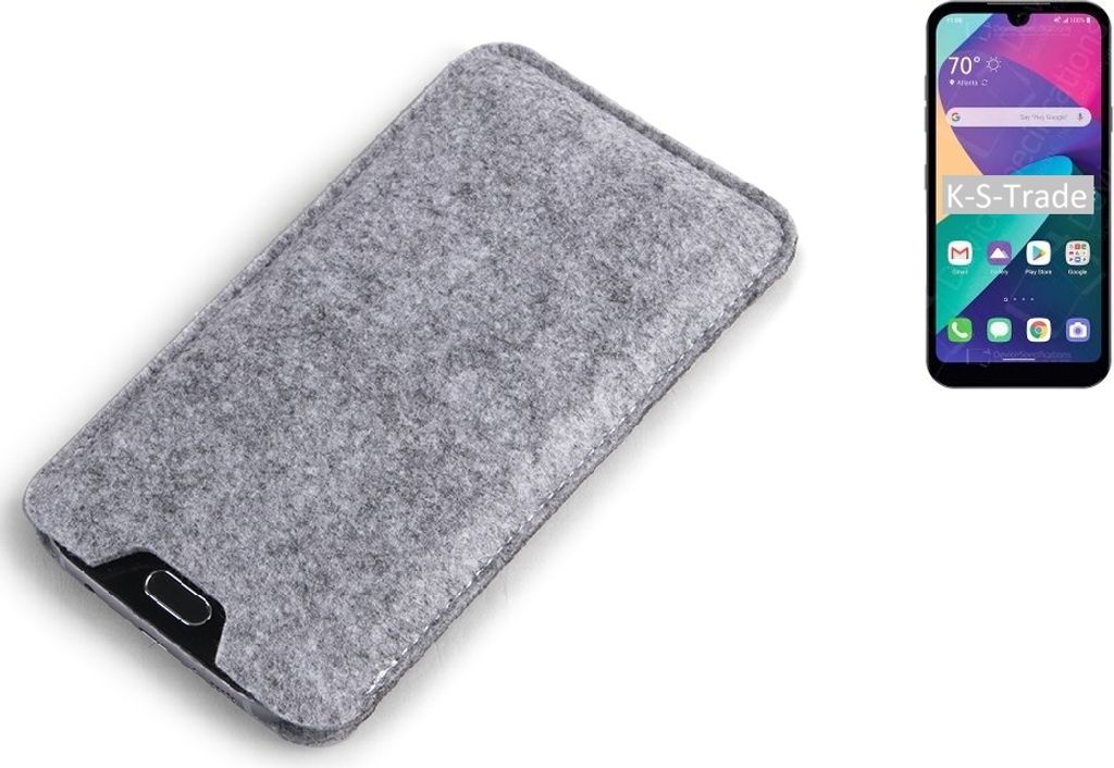K-S-Trade Filz Handyhülle kompatibel mit LG Electronics Phoenix 5 Schutzhülle Filztasche Filz Tasche Case Sleeve Handy Hülle Filzhülle grau