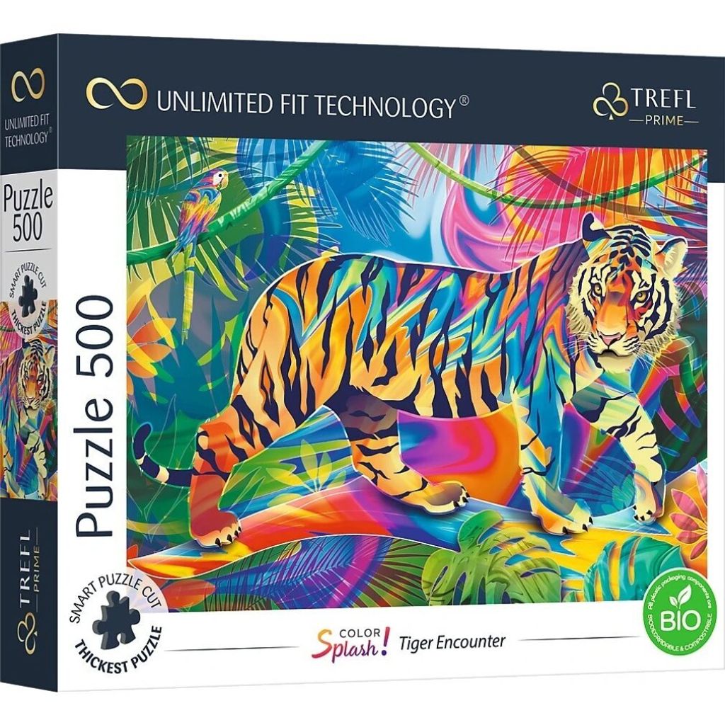 TREFL Puzzle UFT Color Splash: Begegnung mit dem Tiger 500 Teile
