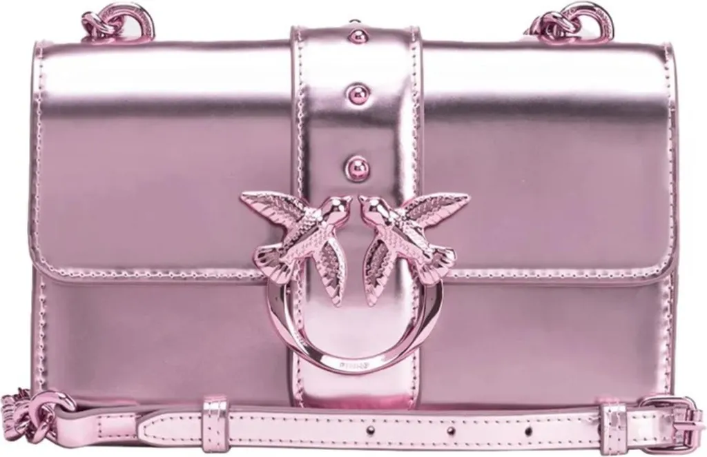 Sac Pinko Love One Mini Cl Vitell Rose - Sac Bandoulière Cuir Iconique