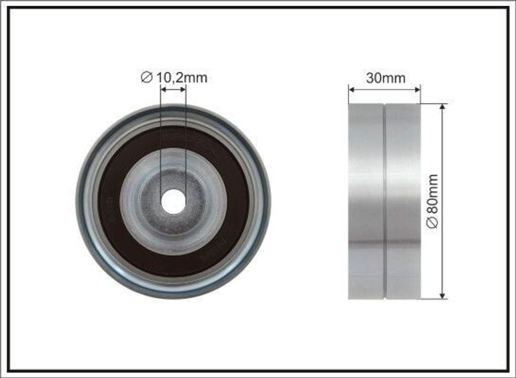 CAFFARO 500126 Umlenkrolle Zahnriemen Ø80mm für VW GOLF VI Produktbild 